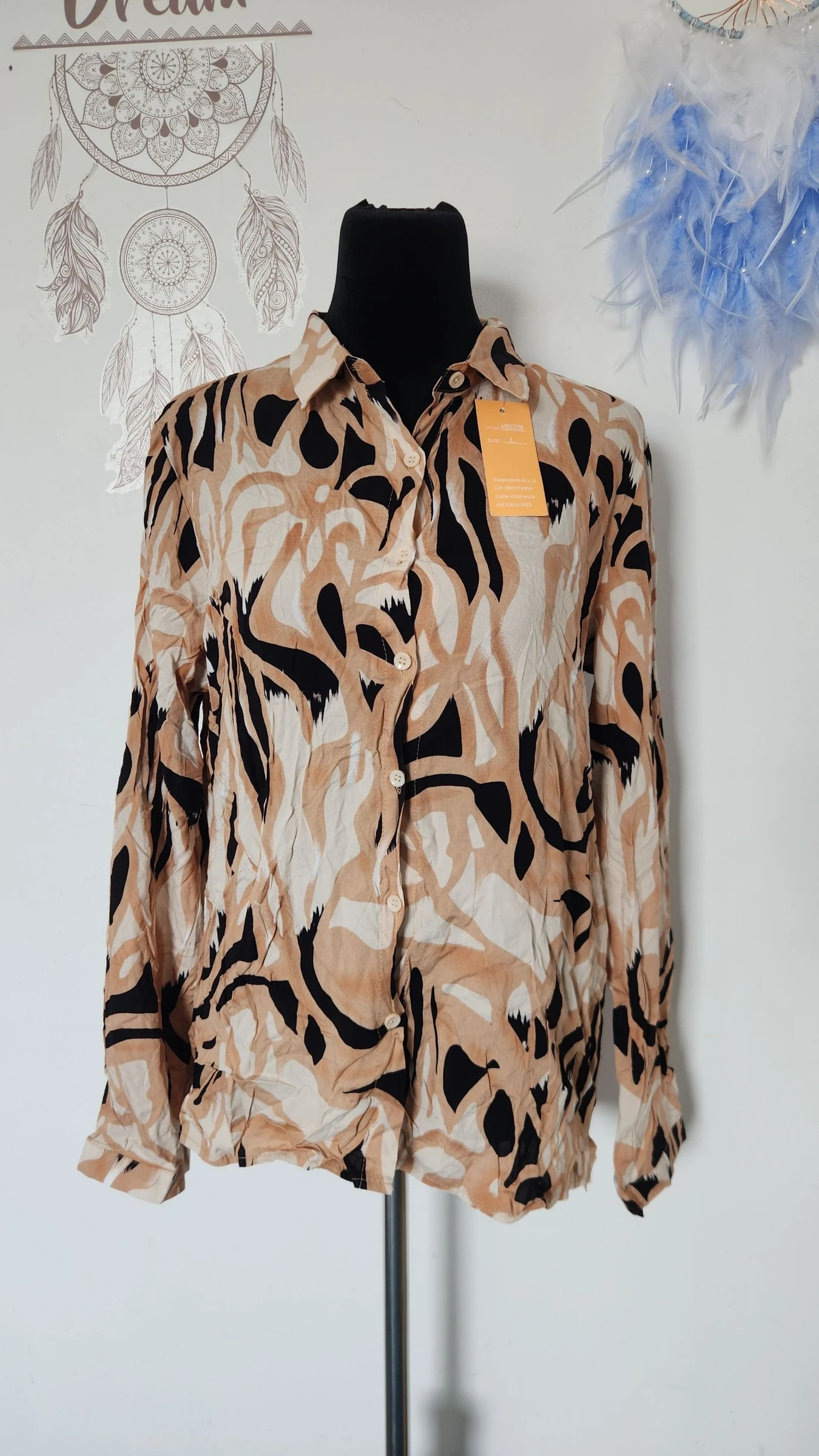 Vloeiend overhemd met bohemien chique print ●Maat L●🌸 Nieuw met label – photo 2